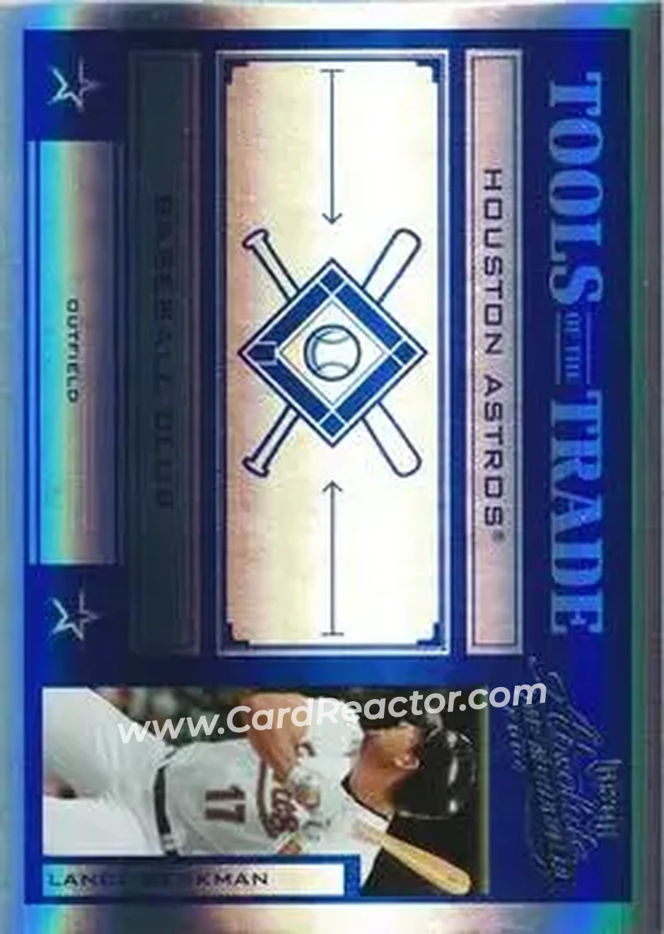 2004 Playoff Absolute Memorabilia - Tools of the Trade Blue Spectrum #TT-80 - Lance Berkman - Houston Astros - Front 2004 Playoff Absolute Memorabilia - Tools of the Trade Blue Spectrum #TT-80 - Lance Berkman - Houston Astros - Front