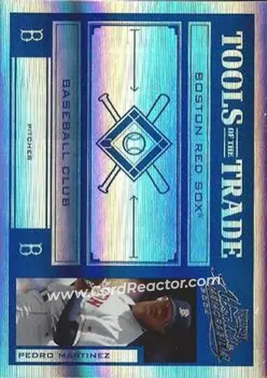 2004 Playoff Absolute Memorabilia - Tools of the Trade Blue Spectrum #TT-113 - Pedro Martinez - Boston Red Sox - Front