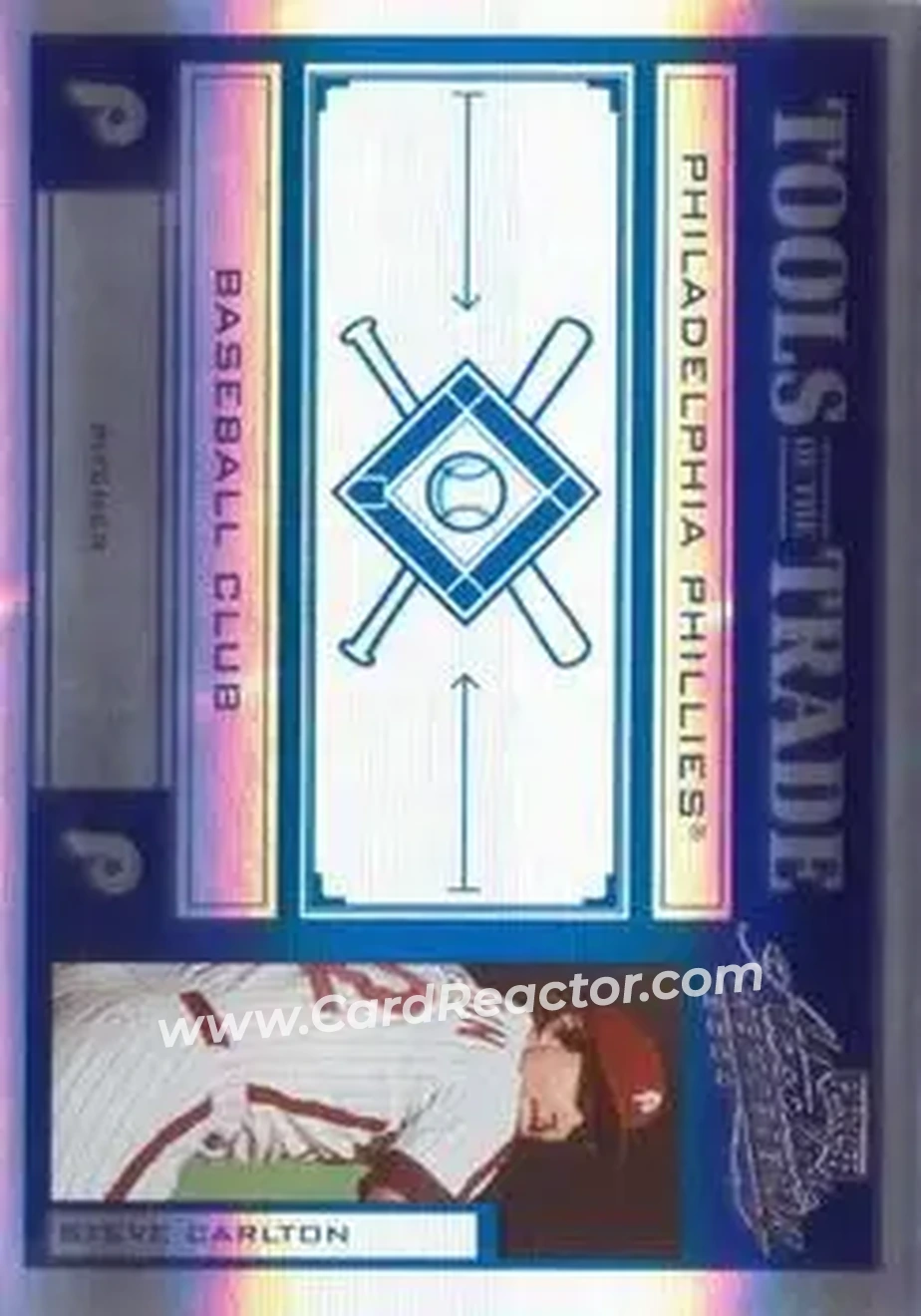2004 Playoff Absolute Memorabilia - Tools of the Trade Blue Spectrum #TT-137 - Steve Carlton - Philadelphia Phillies - Front