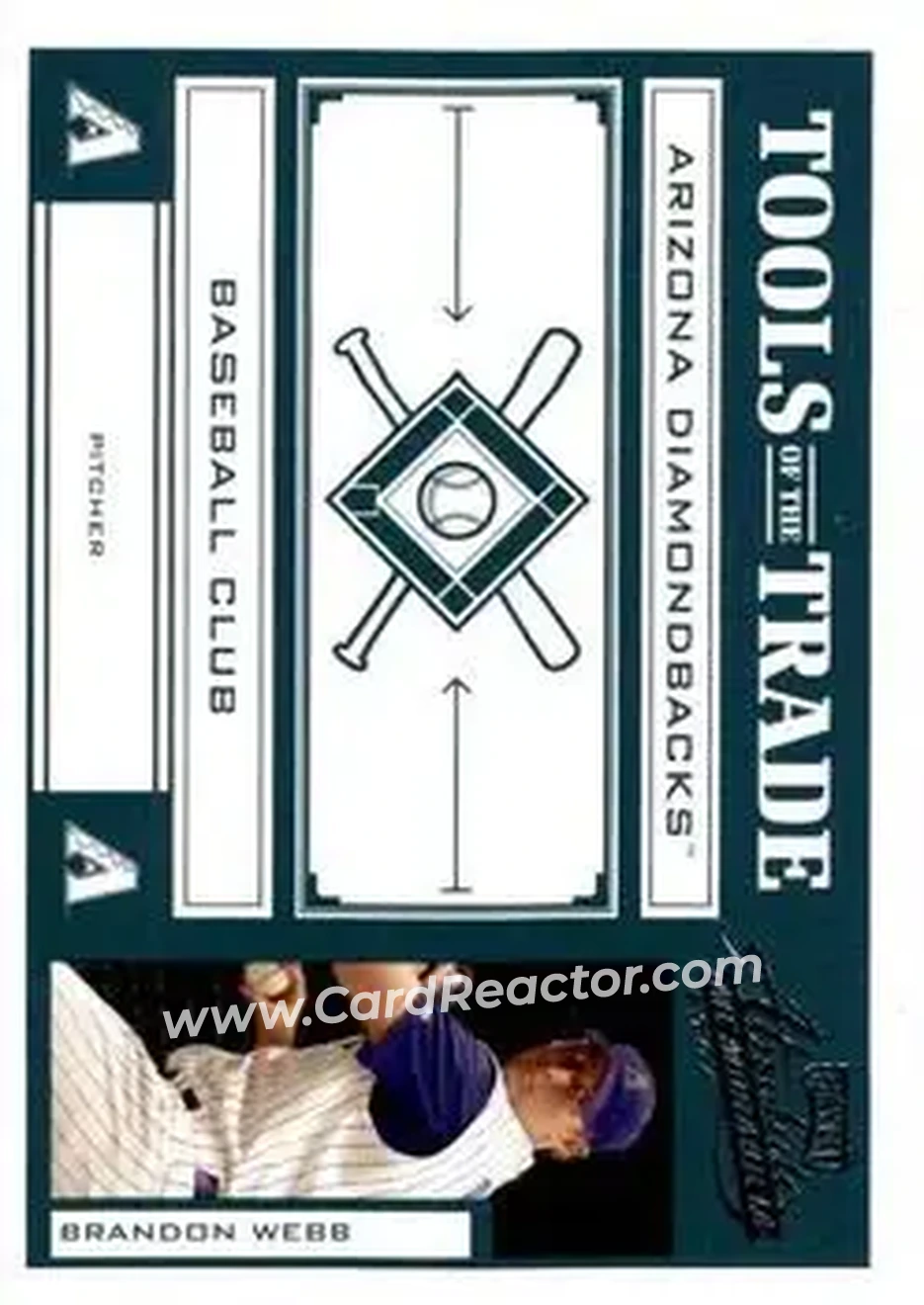 2004 Playoff Absolute Memorabilia - Tools of the Trade Green #TT-22 - Brandon Webb - Arizona Diamondbacks - Front