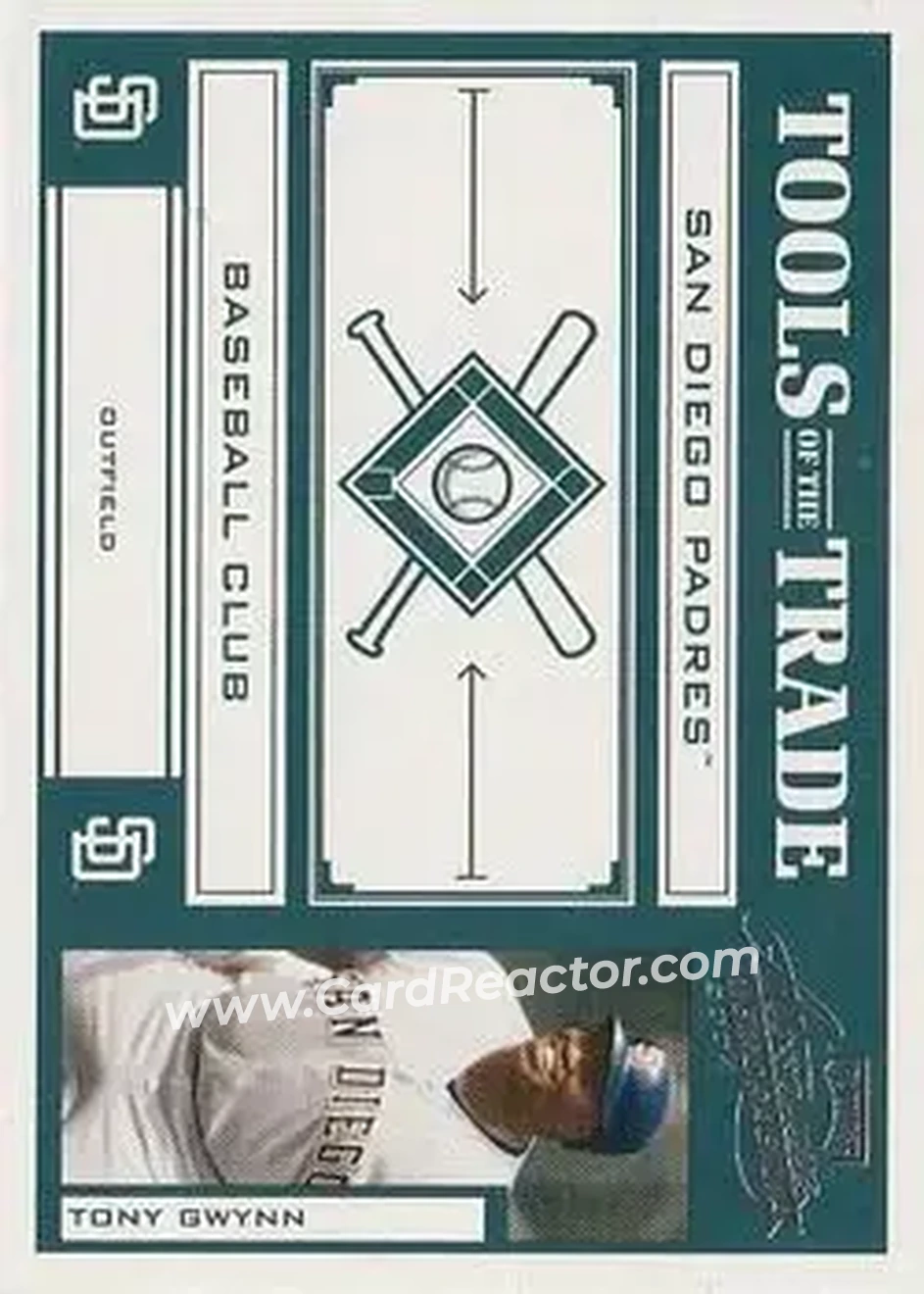 2004 Playoff Absolute Memorabilia - Tools of the Trade Green #TT-143 - Tony Gwynn - San Diego Padres - Front