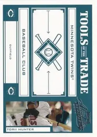 2004 Playoff Absolute Memorabilia - Tools of the Trade Green #TT-145 - Torii Hunter - Minnesota Twins
