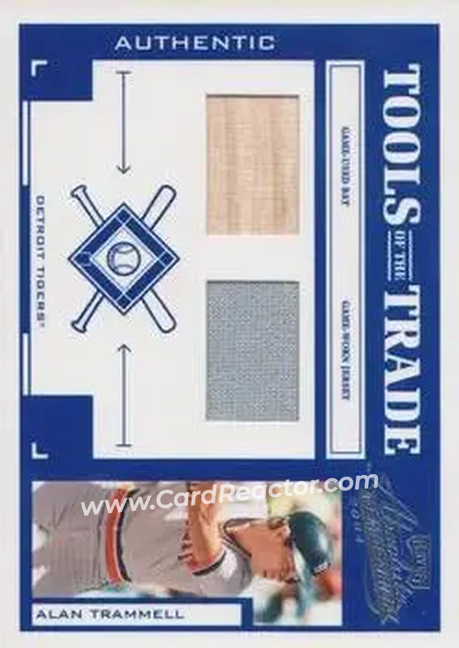 2004 Playoff Absolute Memorabilia - Tools of the Trade Material Combo #TT-3 - Alan Trammell - Detroit Tigers - Front