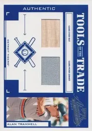 2004 Playoff Absolute Memorabilia - Tools of the Trade Material Combo #TT-3 - Alan Trammell - Detroit Tigers