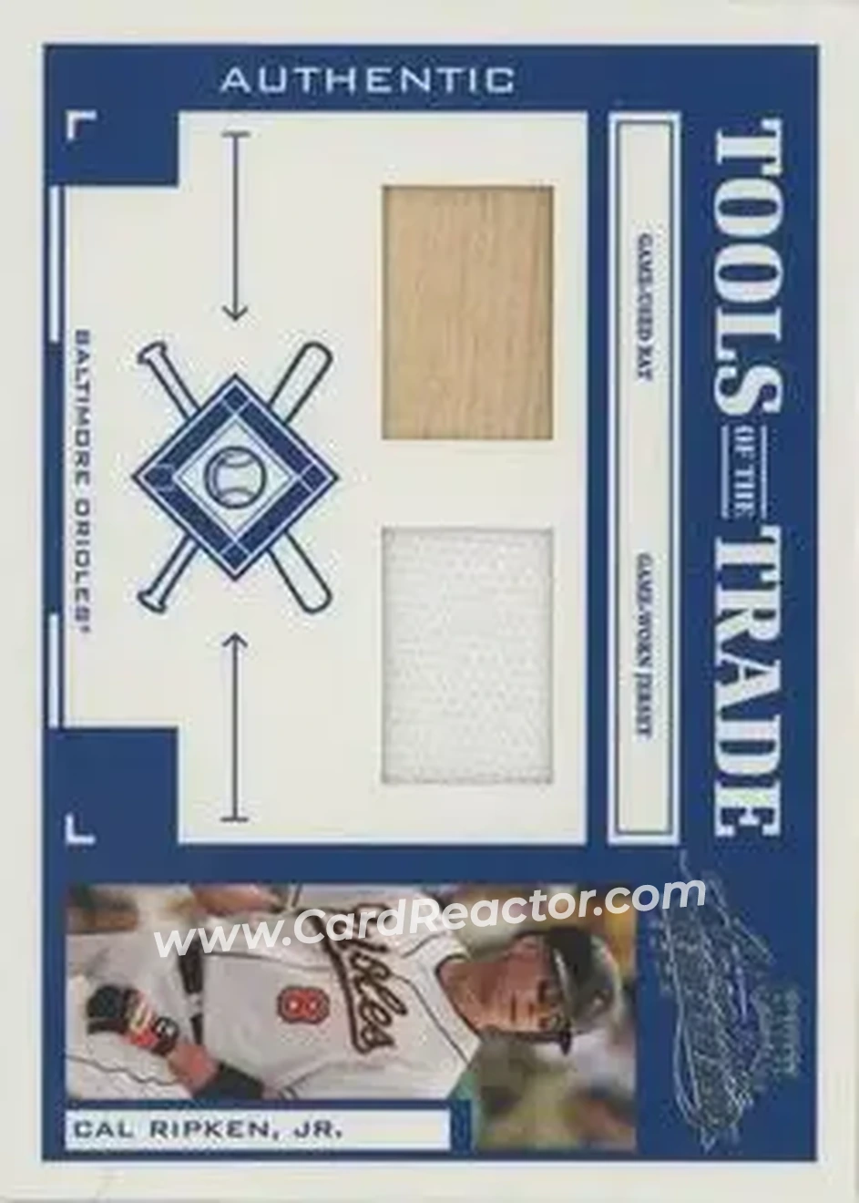 2004 Playoff Absolute Memorabilia - Tools of the Trade Material Combo #TT-23 - Cal Ripken - Baltimore Orioles - Front