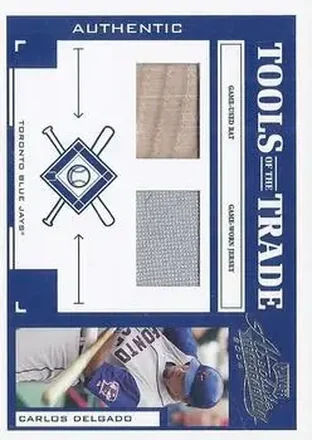 2004 Playoff Absolute Memorabilia - Tools of the Trade Material Combo #TT-28 - Carlos Delgado - Toronto Blue Jays