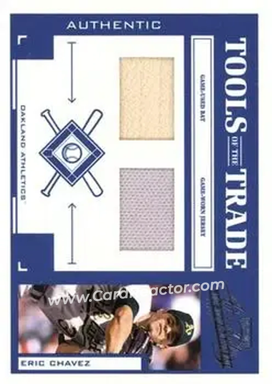 2004 Playoff Absolute Memorabilia - Tools of the Trade Material Combo #TT-47 - Eric Chavez - Oakland Athletics - Front