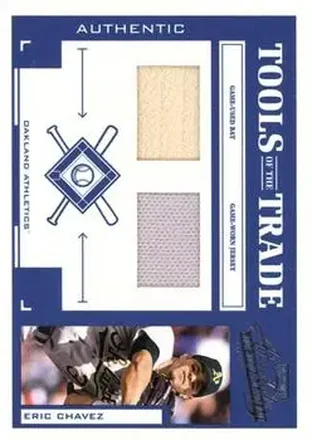 2004 Playoff Absolute Memorabilia - Tools of the Trade Material Combo #TT-47 - Eric Chavez - Oakland Athletics