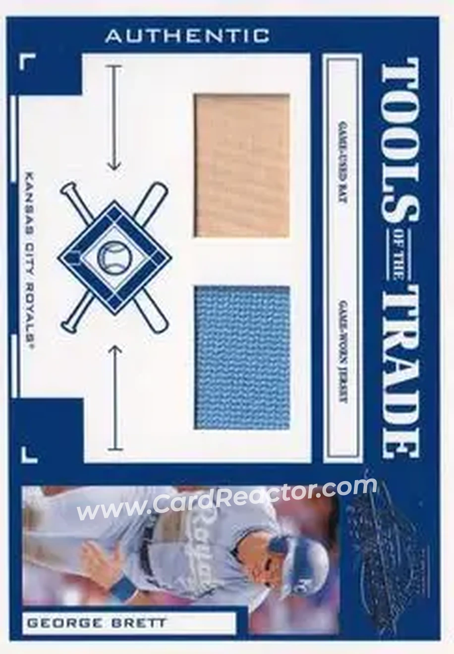 2004 Playoff Absolute Memorabilia - Tools of the Trade Material Combo #TT-54 - George Brett - Kansas City Royals - Front
