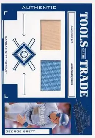 2004 Playoff Absolute Memorabilia - Tools of the Trade Material Combo #TT-54 - George Brett - Kansas City Royals
