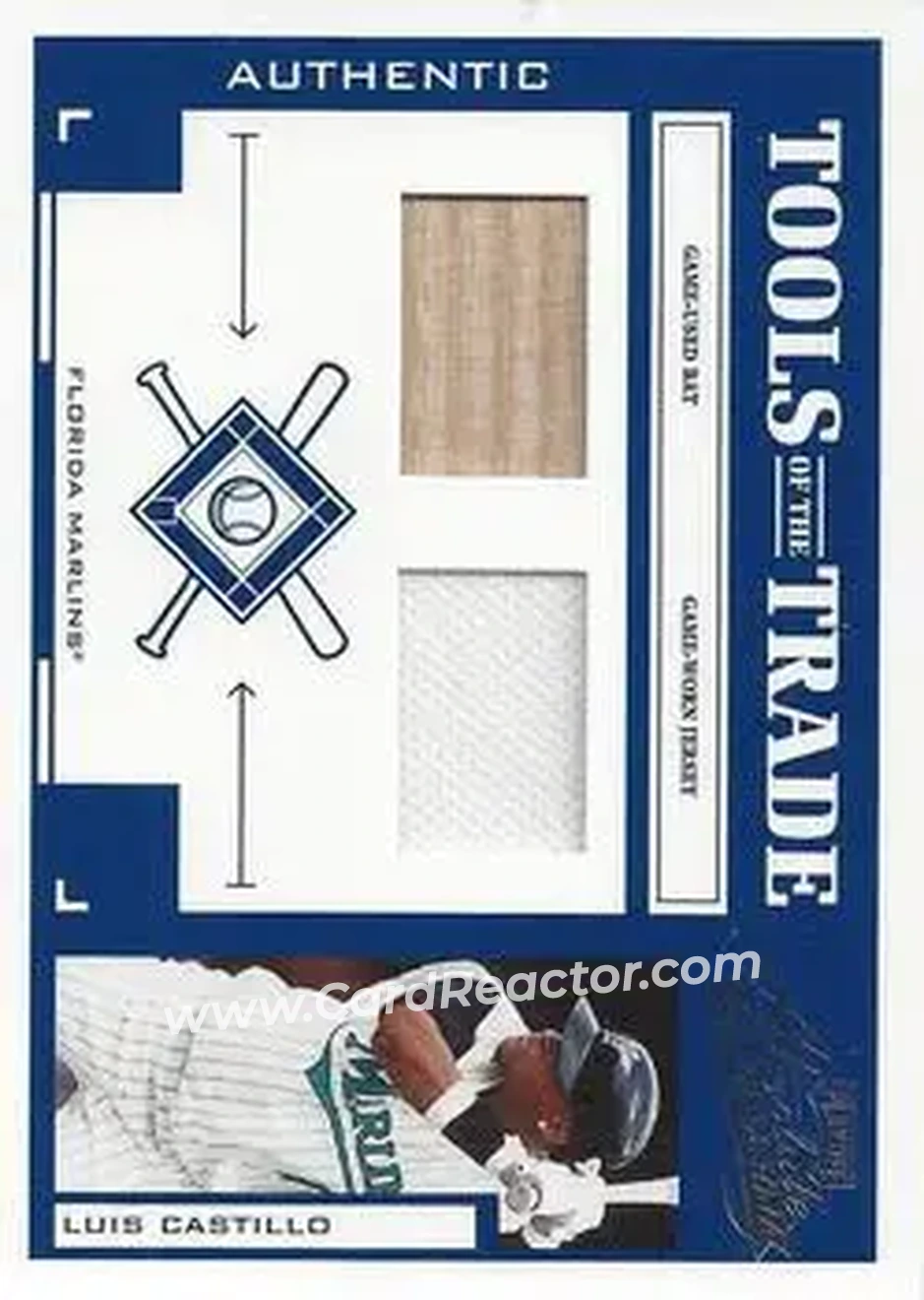 2004 Playoff Absolute Memorabilia - Tools of the Trade Material Combo #TT-82 - Luis Castillo - Florida Marlins - Front