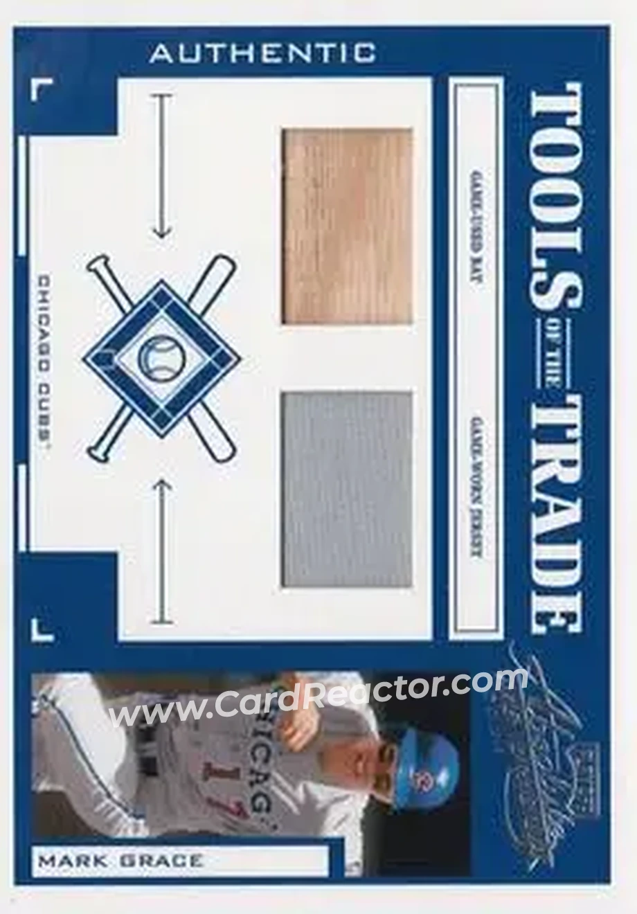 2004 Playoff Absolute Memorabilia - Tools of the Trade Material Combo #TT-88 - Mark Grace - Chicago Cubs - Front