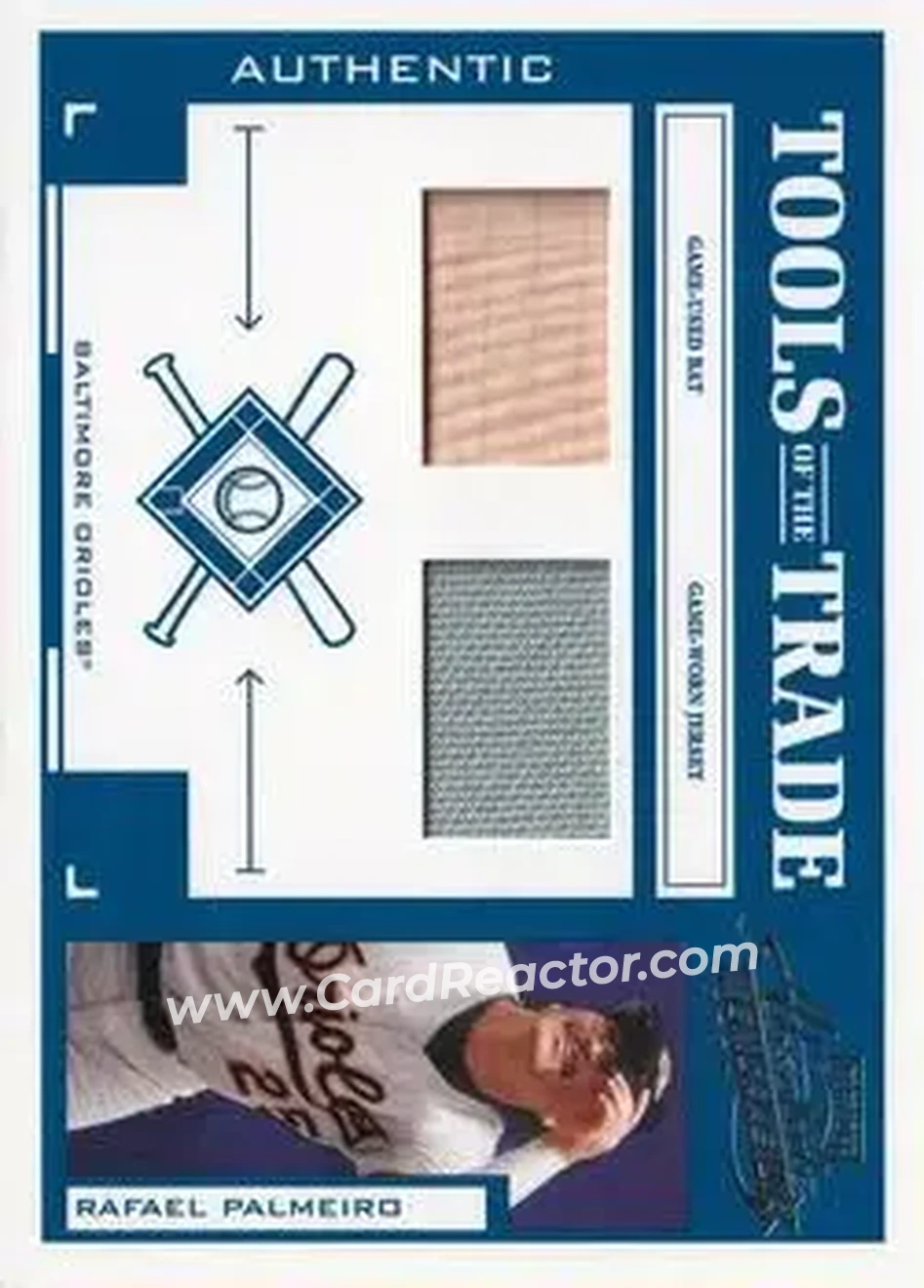 2004 Playoff Absolute Memorabilia - Tools of the Trade Material Combo #TT-116 - Rafael Palmeiro - Baltimore Orioles - Front