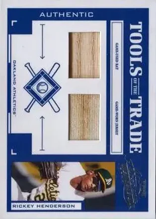 2004 Playoff Absolute Memorabilia - Tools of the Trade Material Combo #TT-121 - Rickey Henderson - Oakland Athletics
