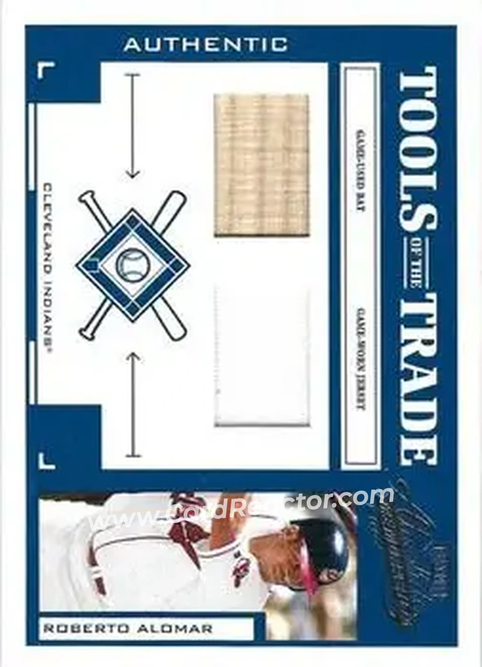 2004 Playoff Absolute Memorabilia - Tools of the Trade Material Combo #TT-124 - Roberto Alomar - Cleveland Indians - Front