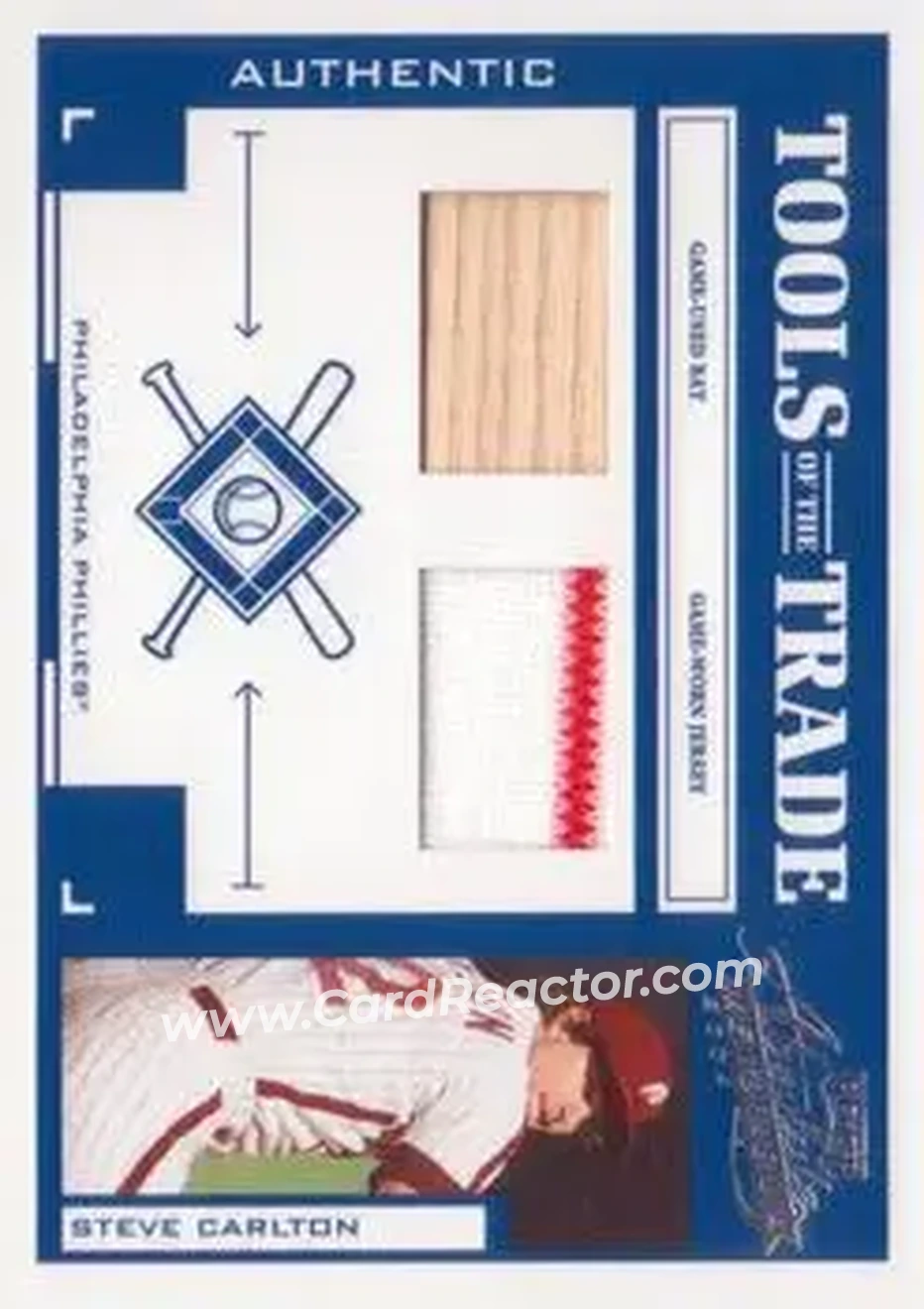 2004 Playoff Absolute Memorabilia - Tools of the Trade Material Combo #TT-137 - Steve Carlton - Philadelphia Phillies - Front
