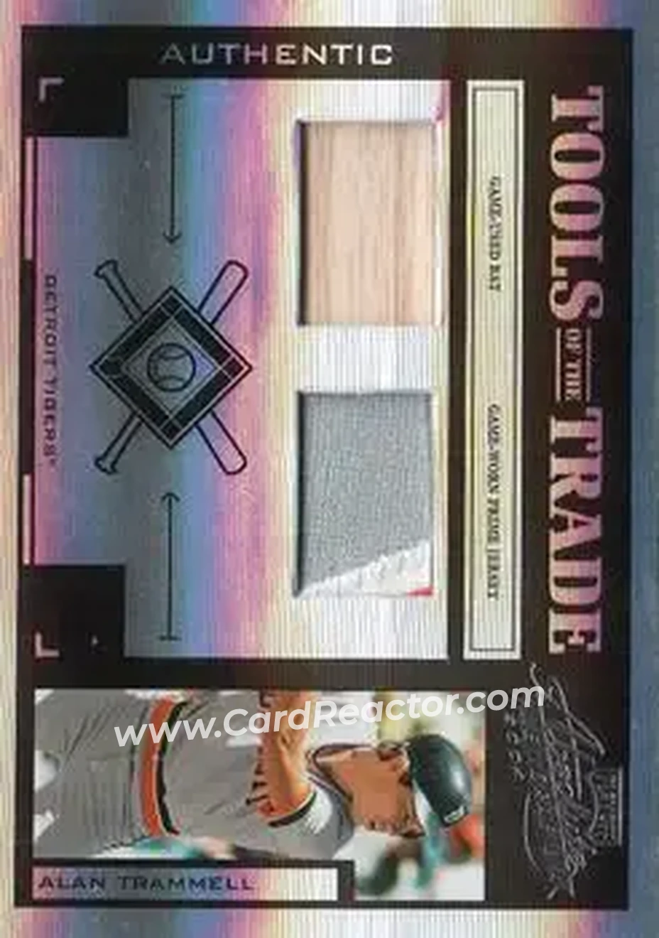 2004 Playoff Absolute Memorabilia - Tools of the Trade Material Combo PS #TT-3 - Alan Trammell - Detroit Tigers - Front