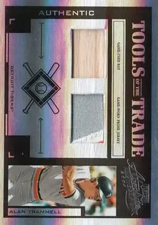 2004 Playoff Absolute Memorabilia - Tools of the Trade Material Combo PS #TT-3 - Alan Trammell - Detroit Tigers