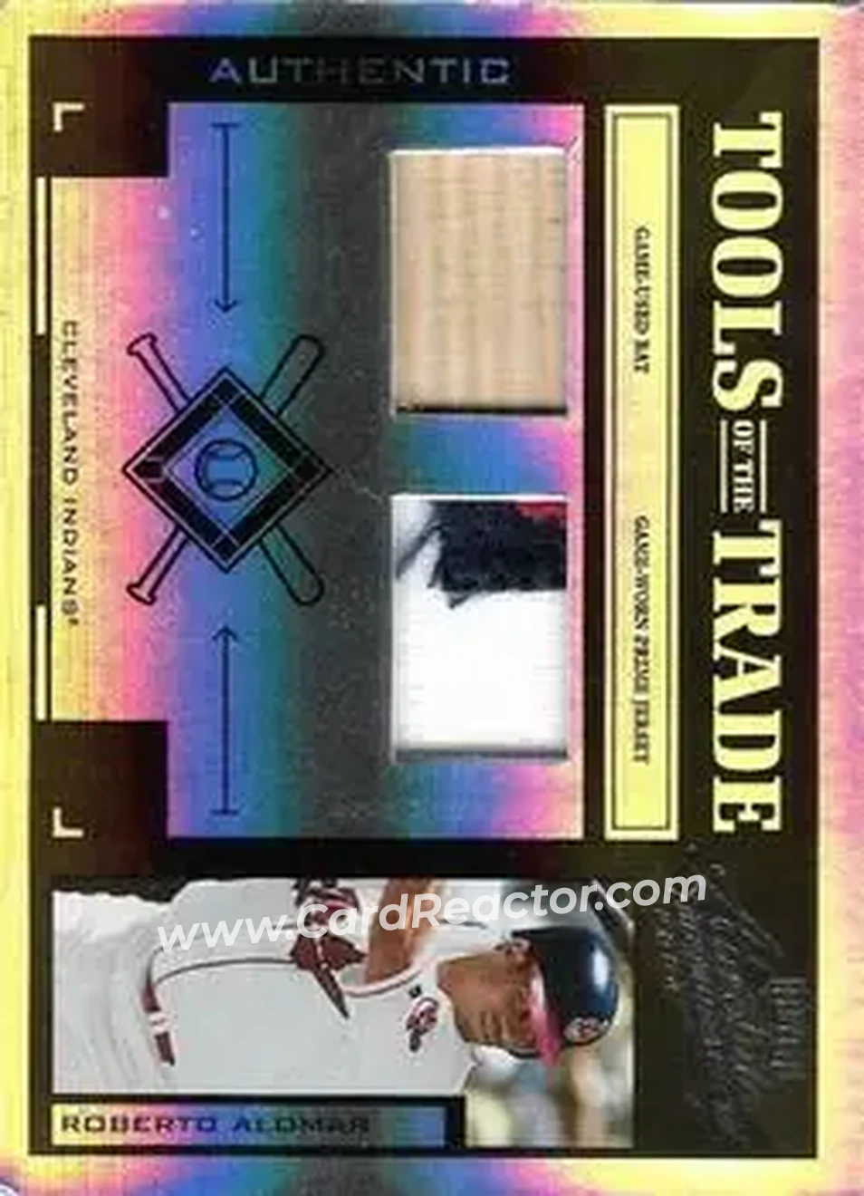 2004 Playoff Absolute Memorabilia - Tools of the Trade Material Combo PS #TT-124 - Roberto Alomar - Cleveland Indians - Front