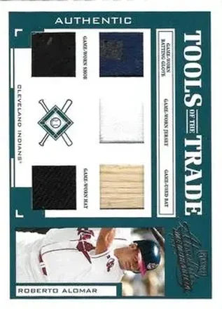 2004 Playoff Absolute Memorabilia - Tools of the Trade Material Five #TT-124 - Roberto Alomar - Cleveland Indians