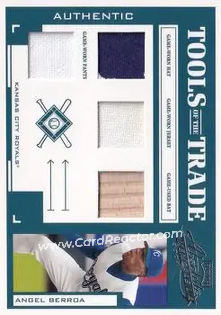 2004 Playoff Absolute Memorabilia - Tools of the Trade Material Quad #TT-15 - Angel Berroa - Kansas City Royals - Front