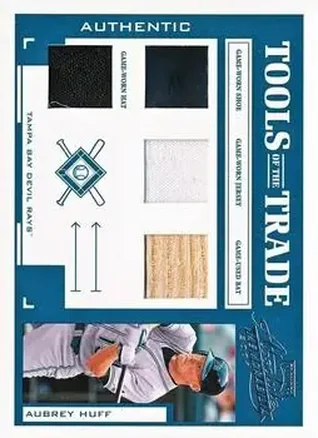 2004 Playoff Absolute Memorabilia - Tools of the Trade Material Quad #TT-16 - Aubrey Huff - Tampa Bay Devil Rays