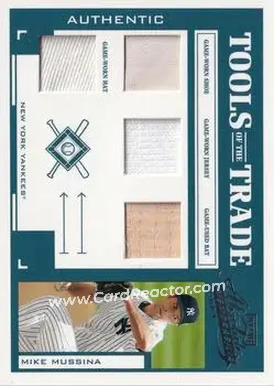 2004 Playoff Absolute Memorabilia - Tools of the Trade Material Quad #TT-98 - Mike Mussina - New York Yankees - Front