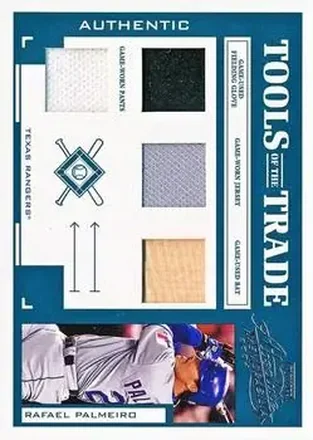 2004 Playoff Absolute Memorabilia - Tools of the Trade Material Quad #TT-117 - Rafael Palmeiro - Texas Rangers