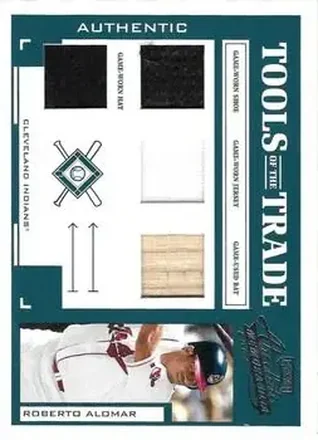 2004 Playoff Absolute Memorabilia - Tools of the Trade Material Quad #TT-124 - Roberto Alomar - Cleveland Indians