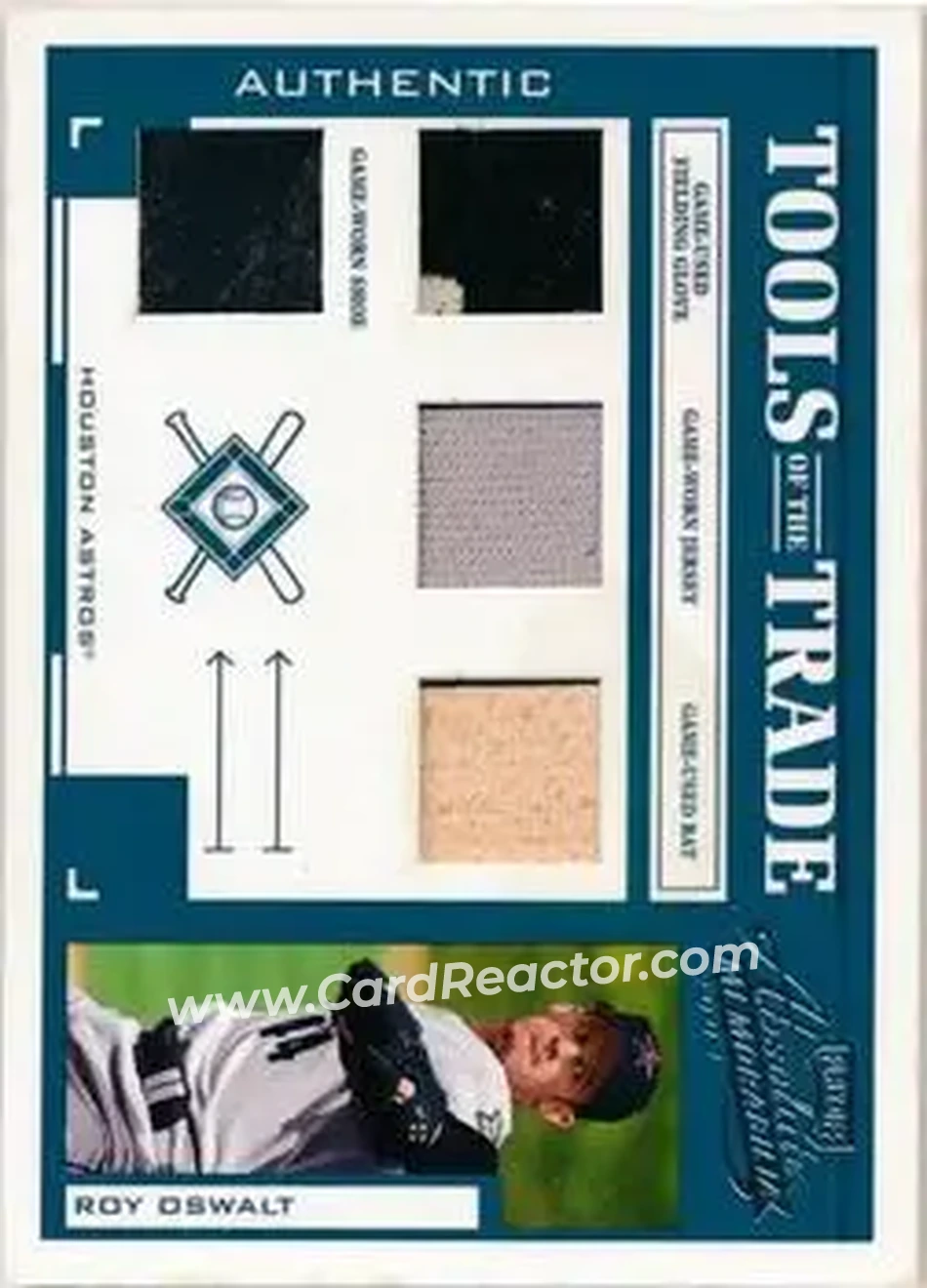 2004 Playoff Absolute Memorabilia - Tools of the Trade Material Quad #TT-130 - Roy Oswalt - Houston Astros - Front