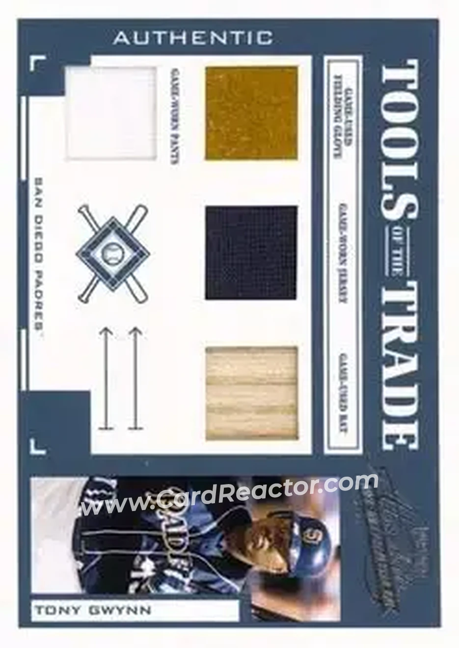 2004 Playoff Absolute Memorabilia - Tools of the Trade Material Quad #TT-144 - Tony Gwynn - San Diego Padres - Front
