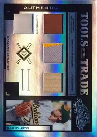 2004 Playoff Absolute Memorabilia - Tools of the Trade Material Quad PS #TT-19 - Barry Zito - Oakland Athletics