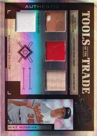 2004 Playoff Absolute Memorabilia - Tools of the Trade Material Quad PS #TT-97 - Mike Mussina - Baltimore Orioles