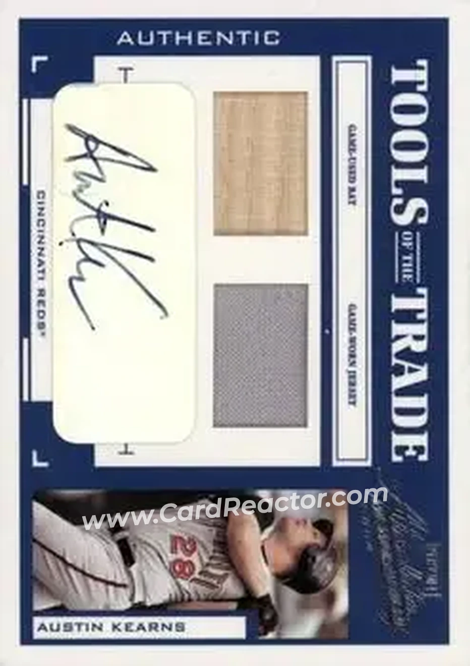 2004 Playoff Absolute Memorabilia - Tools of the Trade Material Signature Combo #TT-17 - Austin Kearns - Cincinnati Reds - Front