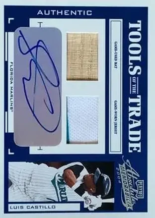 2004 Playoff Absolute Memorabilia - Tools of the Trade Material Signature Combo #TT-82 - Luis Castillo - Florida Marlins