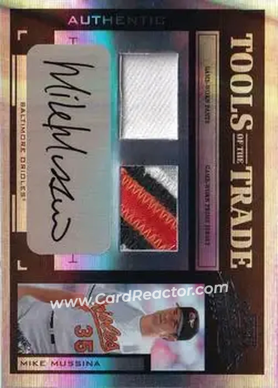 2004 Playoff Absolute Memorabilia - Tools of the Trade Material Signature Combo PS #TT-97 - Mike Mussina - Baltimore Orioles - Front