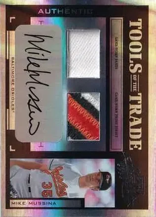 2004 Playoff Absolute Memorabilia - Tools of the Trade Material Signature Combo PS #TT-97 - Mike Mussina - Baltimore Orioles