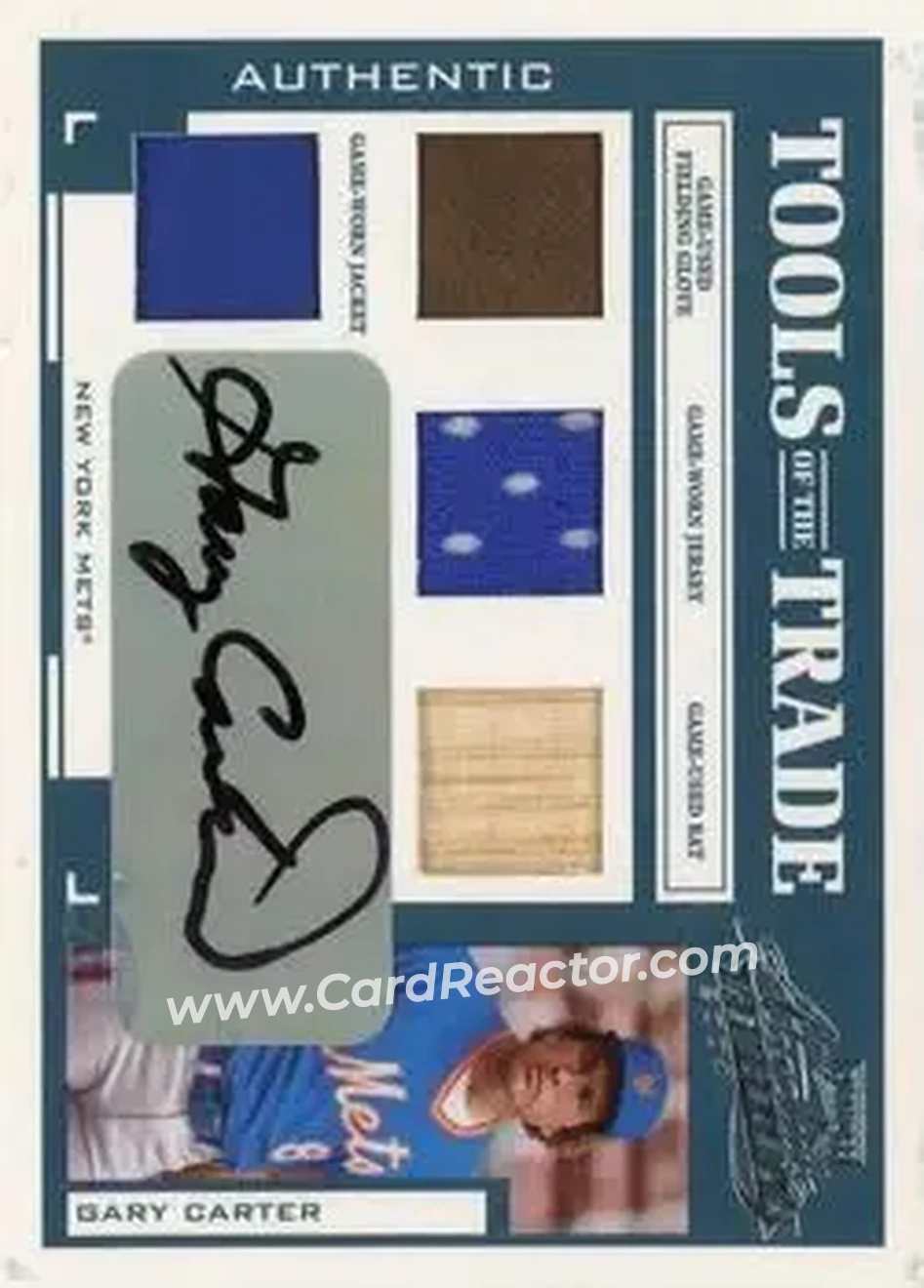 2004 Playoff Absolute Memorabilia - Tools of the Trade Material Signature Quad #TT-51 - Gary Carter - New York Mets - Front