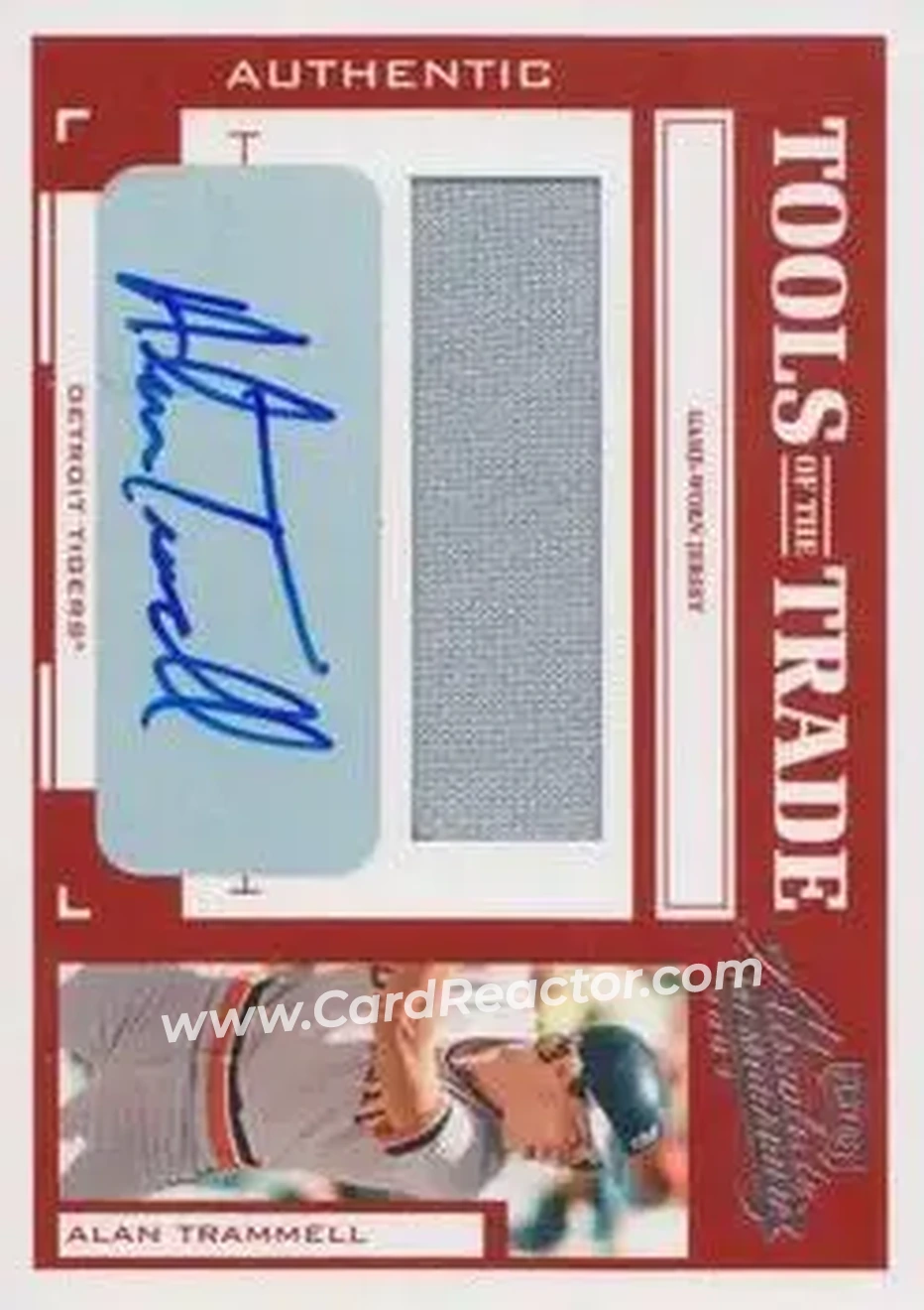 2004 Playoff Absolute Memorabilia - Tools of the Trade Material Signature Single #TT-3 - Alan Trammell - Detroit Tigers - Front