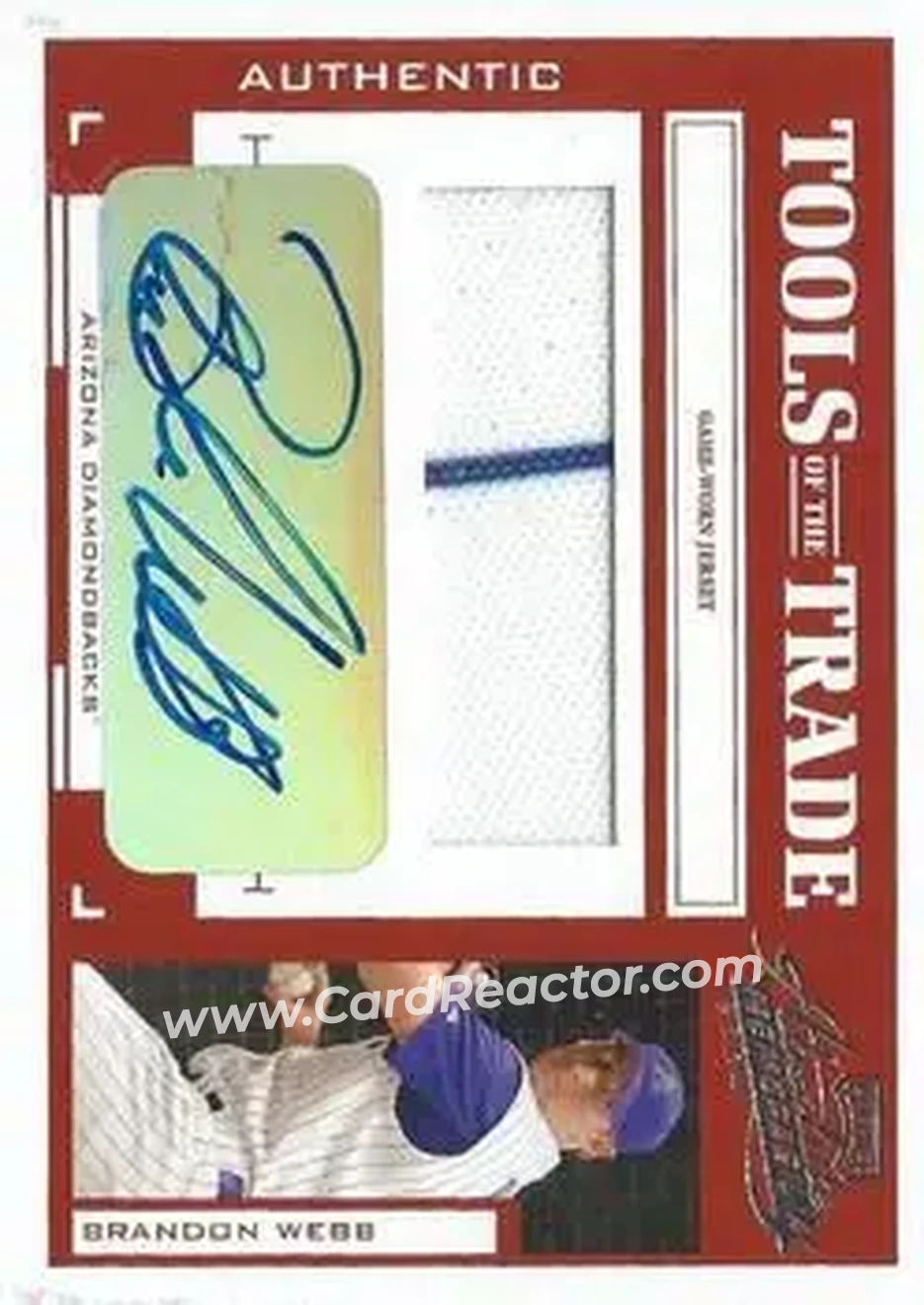 2004 Playoff Absolute Memorabilia - Tools of the Trade Material Signature Single #TT-22 - Brandon Webb - Arizona Diamondbacks - Front
