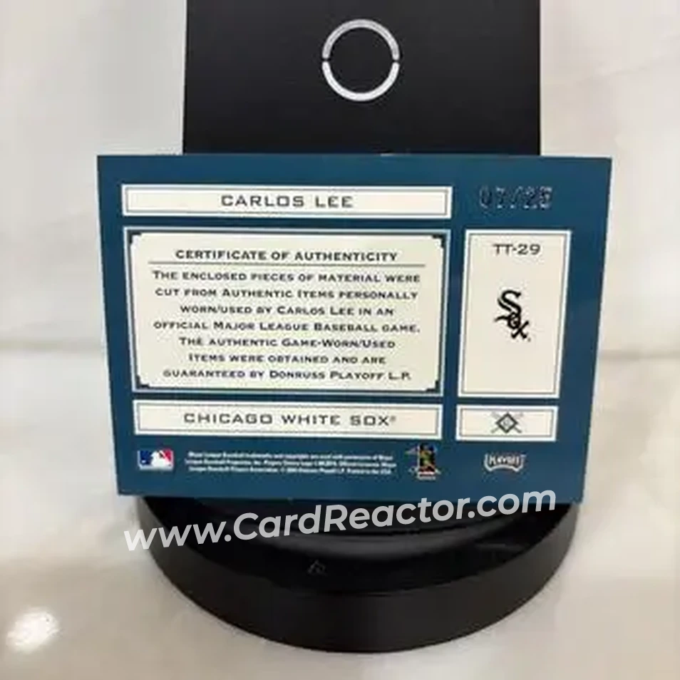 2004 Playoff Absolute Memorabilia - Tools of the Trade Material Signature Single #TT-29 - Carlos Lee - Chicago White Sox - Back