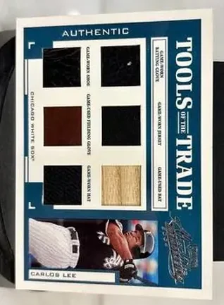 2004 Playoff Absolute Memorabilia - Tools of the Trade Material Signature Single #TT-29 - Carlos Lee - Chicago White Sox