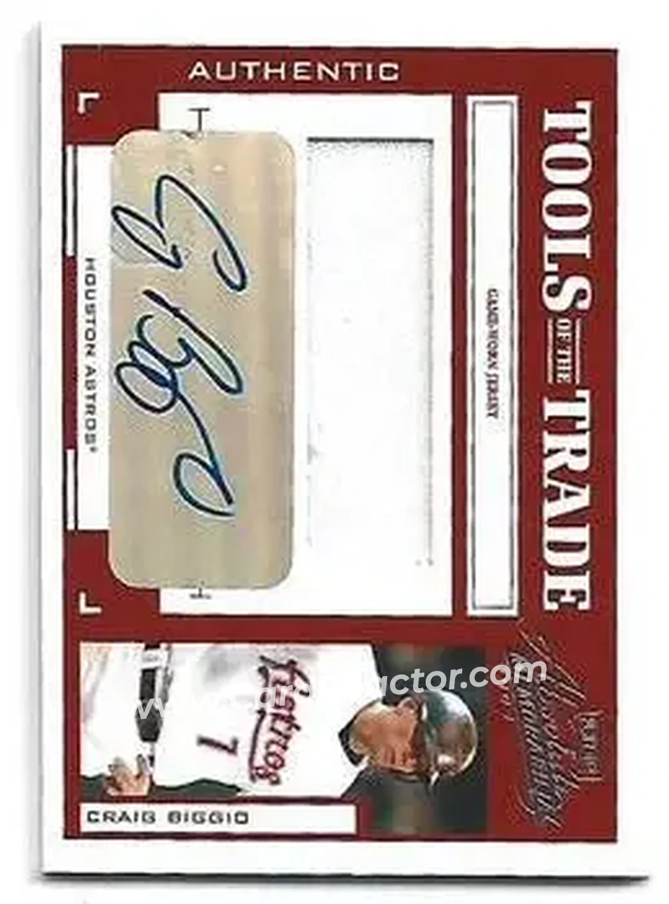 2004 Playoff Absolute Memorabilia - Tools of the Trade Material Signature Single #TT-32 - Craig Biggio - Houston Astros - Front