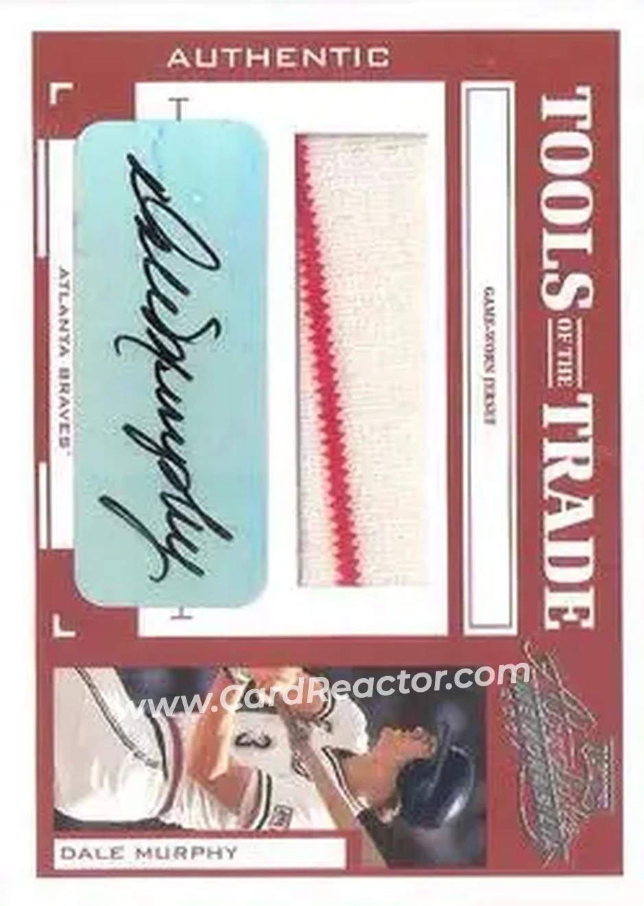 2004 Playoff Absolute Memorabilia - Tools of the Trade Material Signature Single #TT-36 - Dale Murphy - Atlanta Braves - Front