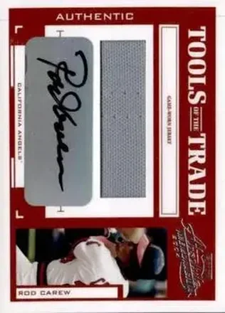 2004 Playoff Absolute Memorabilia - Tools of the Trade Material Signature Single #TT-126 - Rod Carew - California Angels