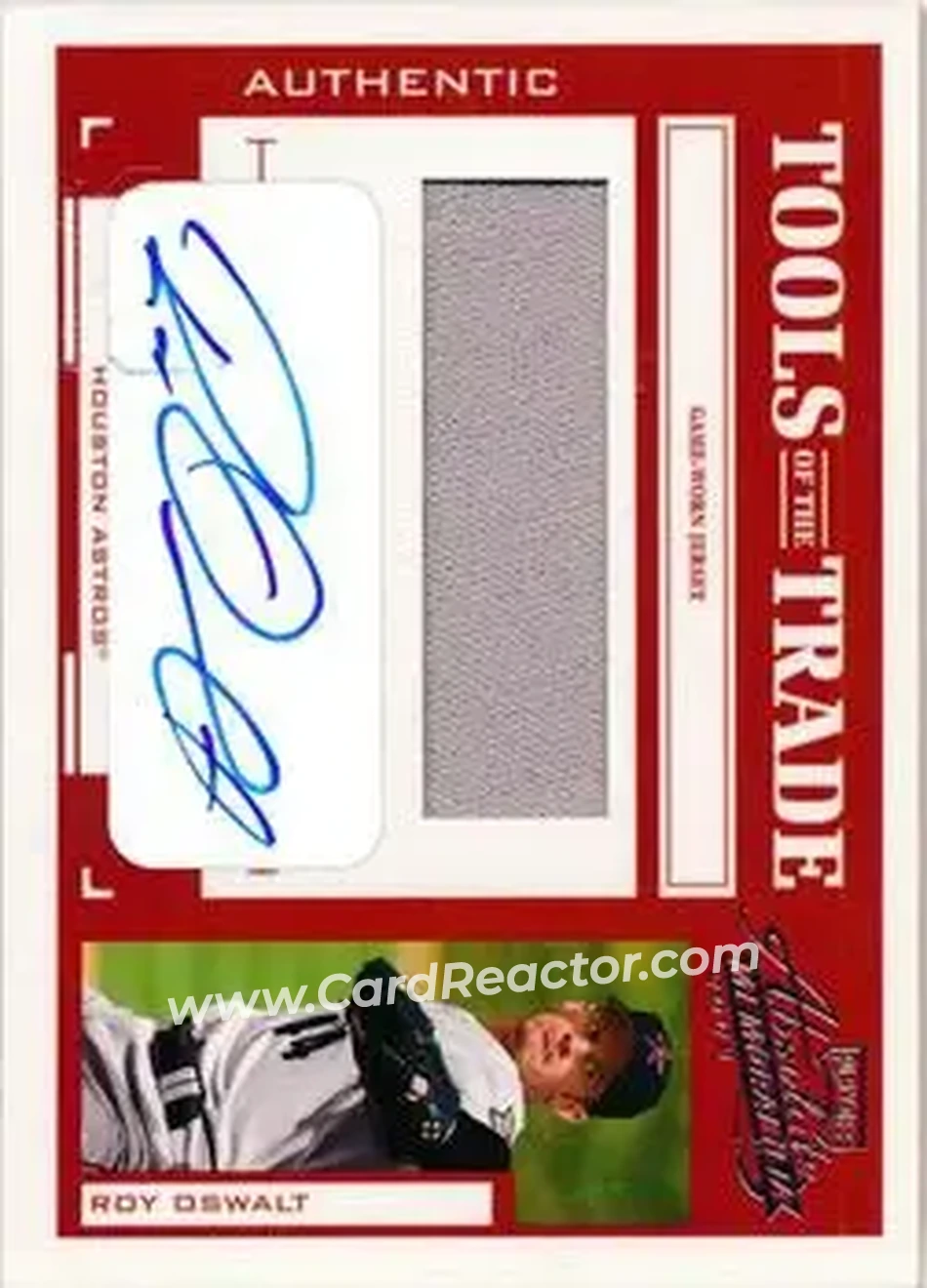2004 Playoff Absolute Memorabilia - Tools of the Trade Material Signature Single #TT-130 - Roy Oswalt - Houston Astros - Front