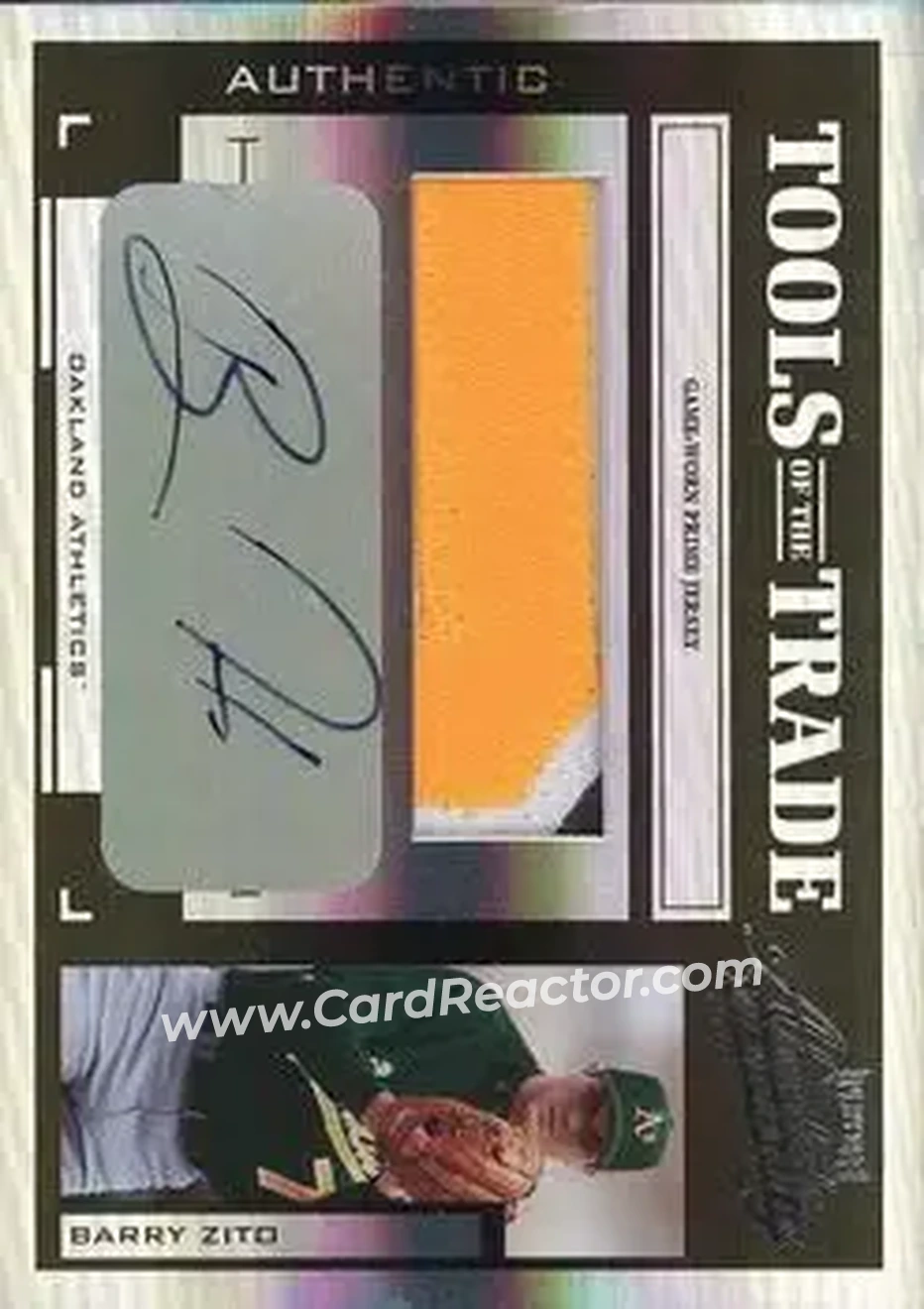 2004 Playoff Absolute Memorabilia - Tools of the Trade Material Signature Single PS #TT-18 - Barry Zito - Oakland Athletics - Front