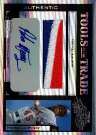 2004 Playoff Absolute Memorabilia - Tools of the Trade Material Signature Single PS #TT-114 - Pedro Martinez - Montreal Expos