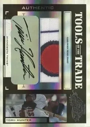 2004 Playoff Absolute Memorabilia - Tools of the Trade Material Signature Single PS #TT-145 - Torii Hunter - Minnesota Twins
