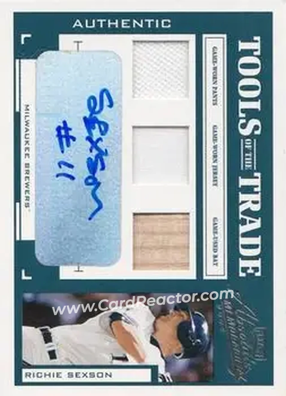 2004 Playoff Absolute Memorabilia - Tools of the Trade Material Signature Trio #TT-120 - Richie Sexson - Milwaukee Brewers - Front